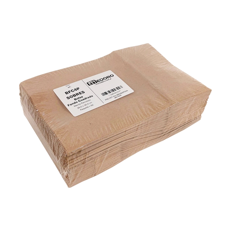 Bolsa Medoro de Papel Delivery 16 x 8 X 30 cm Paquete x 50 Art.BFC4P